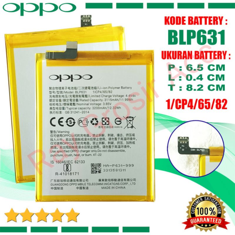 Baterai Original OPPO BLP-631 BLP631 A77 , A73 , F3 , F5 Plus