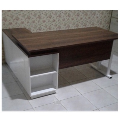 Meja Direktur Murah Minimalis / Meja Kerja L Shape + Laci