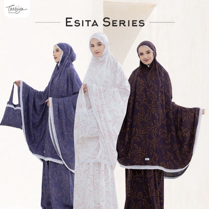 Mukena Tazbiya Esita Series Allsize Katun Rayon Dewasa Jumbo Motif Cantik