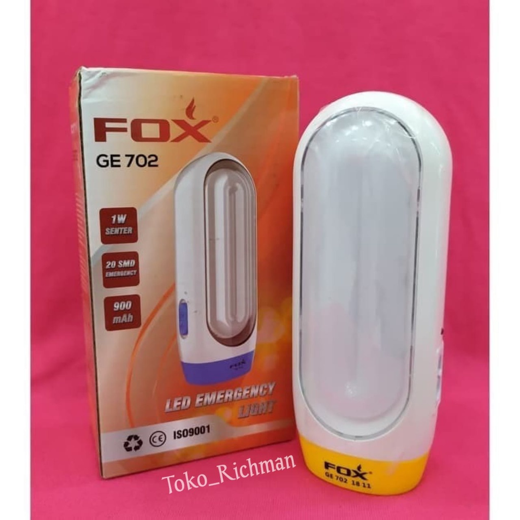 Senter FOX LED GE702 Emergency Lamp Lampu Darurat LED