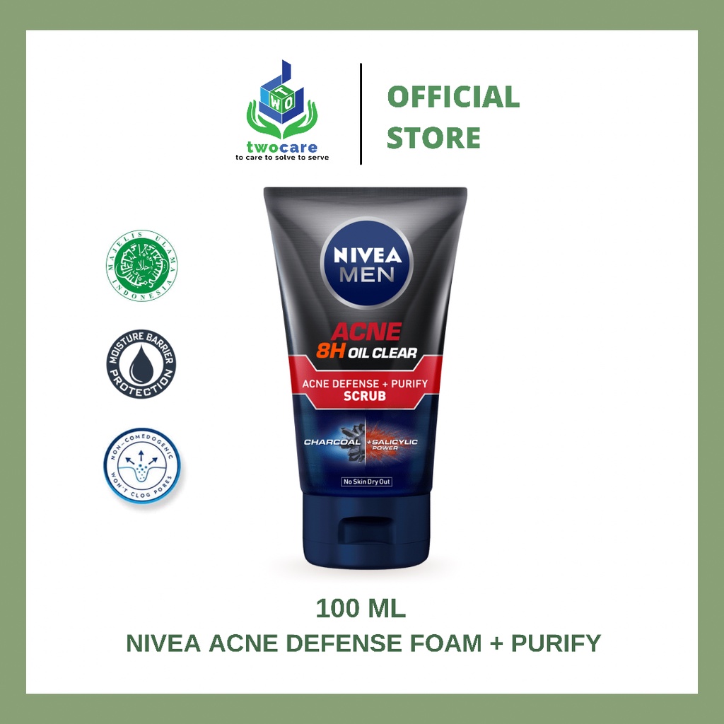 NIVEA MEN Acne 8H Oil Clear Acne Defense Purify Scrub 100mL