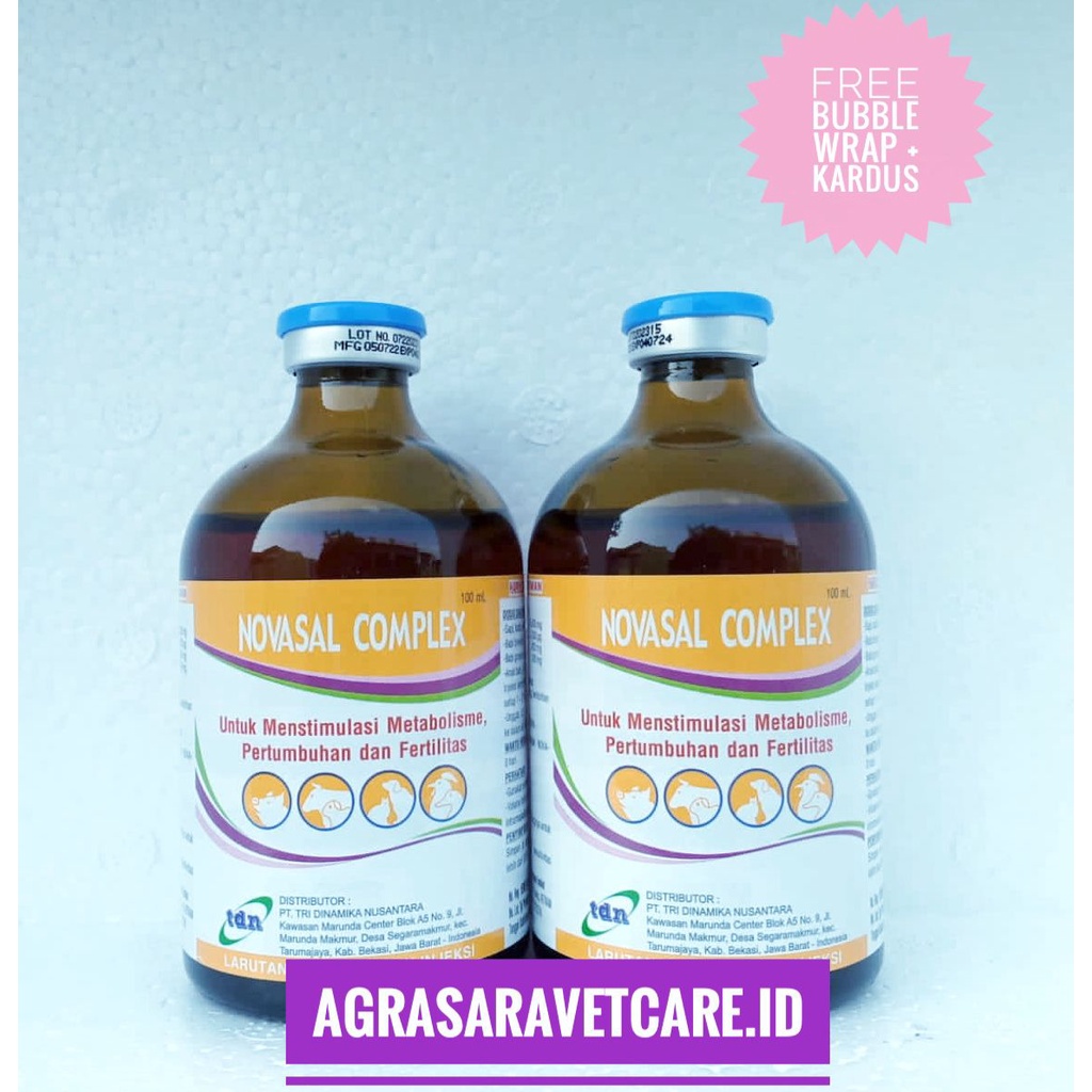 NOVASAL COMPLEX 100 ml- ATP hewan ternak (butafosfan +atp +b12) LIKE BIODIN CATOSAL