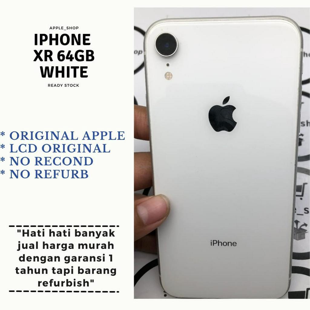 iphone xr 64gb white fullset Lcd Original Mulus Bukan Refurbish / Rekondisi