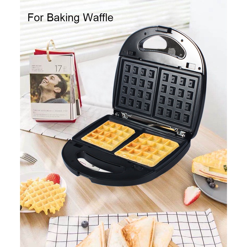 6-in-1 Alat Pembuat Waffle / Donat / Sandwich Multifungsi