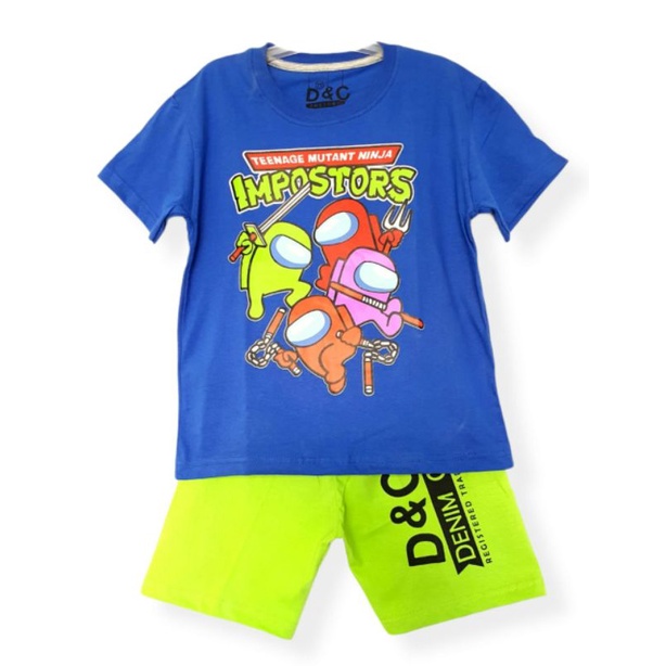 Setelan anak kaos karakter anak AMONG US NINJA BIRU oshkosh junior sweet