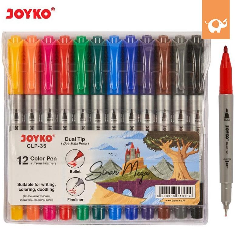 

Joyko Color Pen CLP-35 Pulpen Pena Warna Dual Tip Set 12 Warna Colors Murah Berkualitas