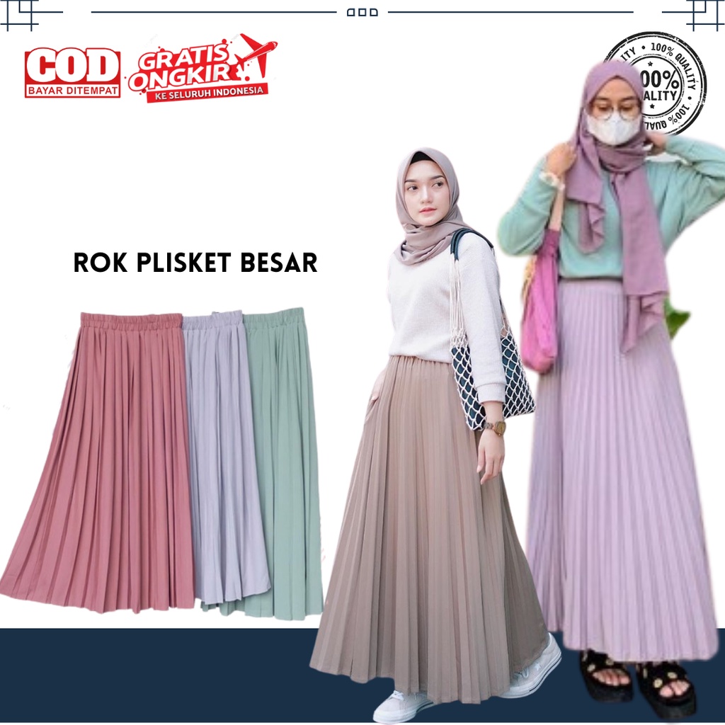 Rok Plisket Premium Import Bangkok Jumbo COD