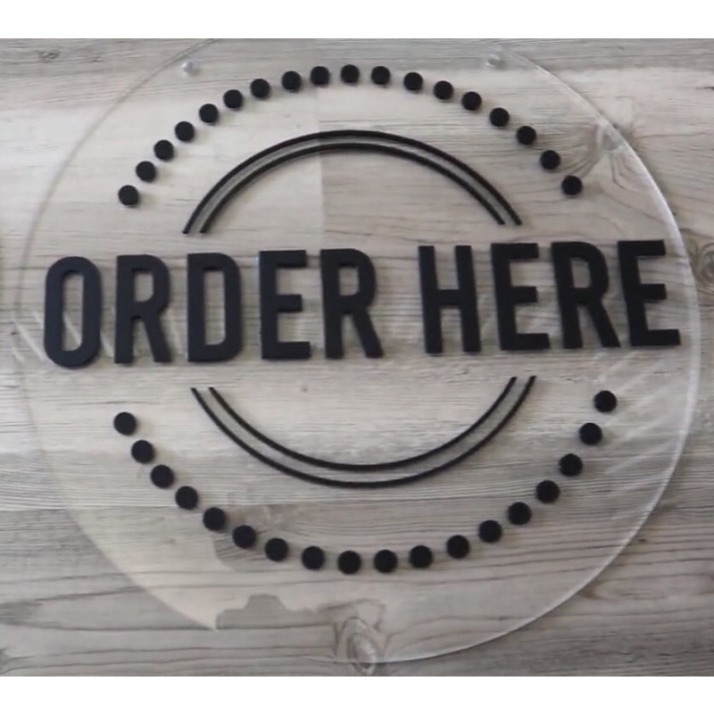 

Sign Papan order here pesan Di sini Modern