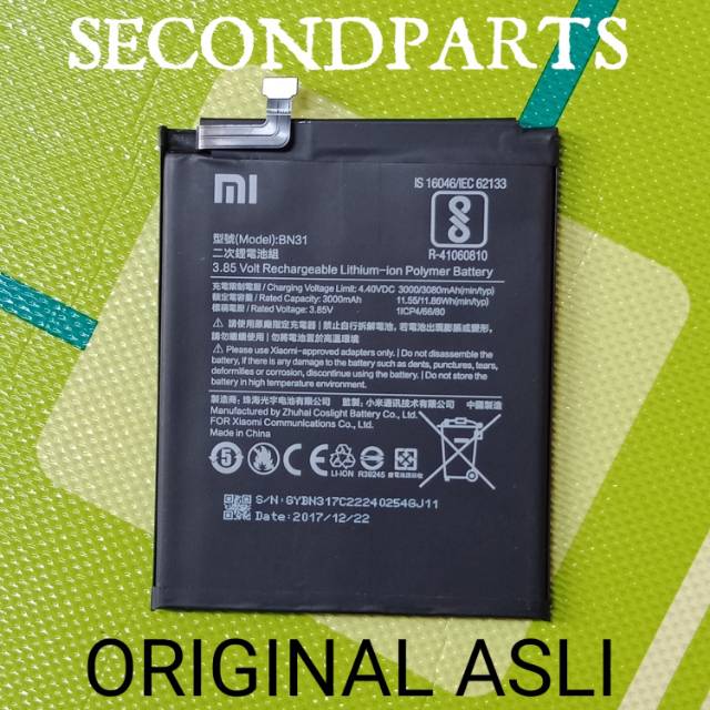 BATERAI BATRE BATTERAI XIAOMI MIA1 MI5X MI A1 BN31 ORIGINAL COPOTAN