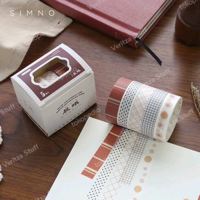 

Star Veritza Washi Tape/Masking Tape Basic Tape Geometrik/Scrapbook/Diy Terbatas