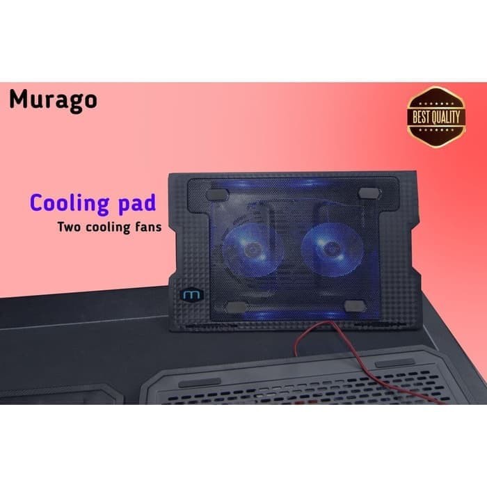 COOLING PAD MURAGO MS800 2 FAN 17 INCH BLUE LED ERGOSTAND