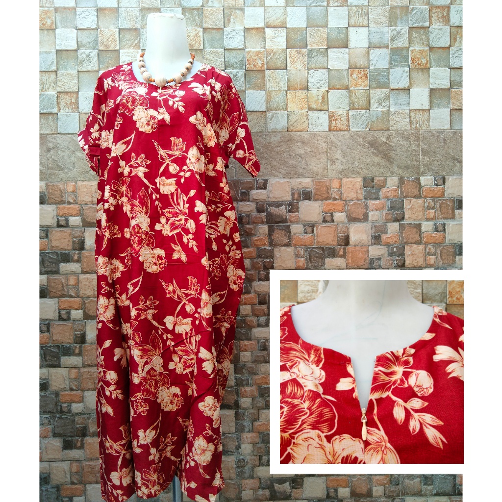 Daster Bali Loss resleting dan kancing JUMBO Uk-XXL | baju tidur | daster Panjang | pakaian wanita murah busui bukan model payung rayon bali-Foto 44