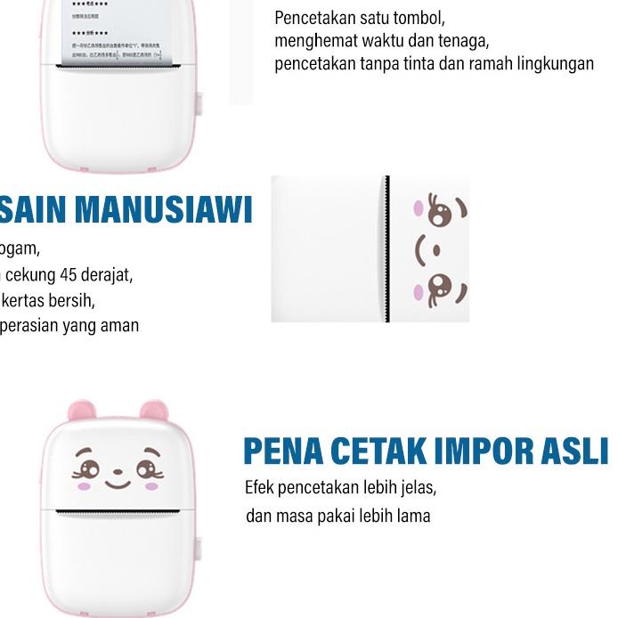 Original 【Pengiriman cepat】 mini printer/printer bluetooth/printer thermal panda/ Label Memo Receipt