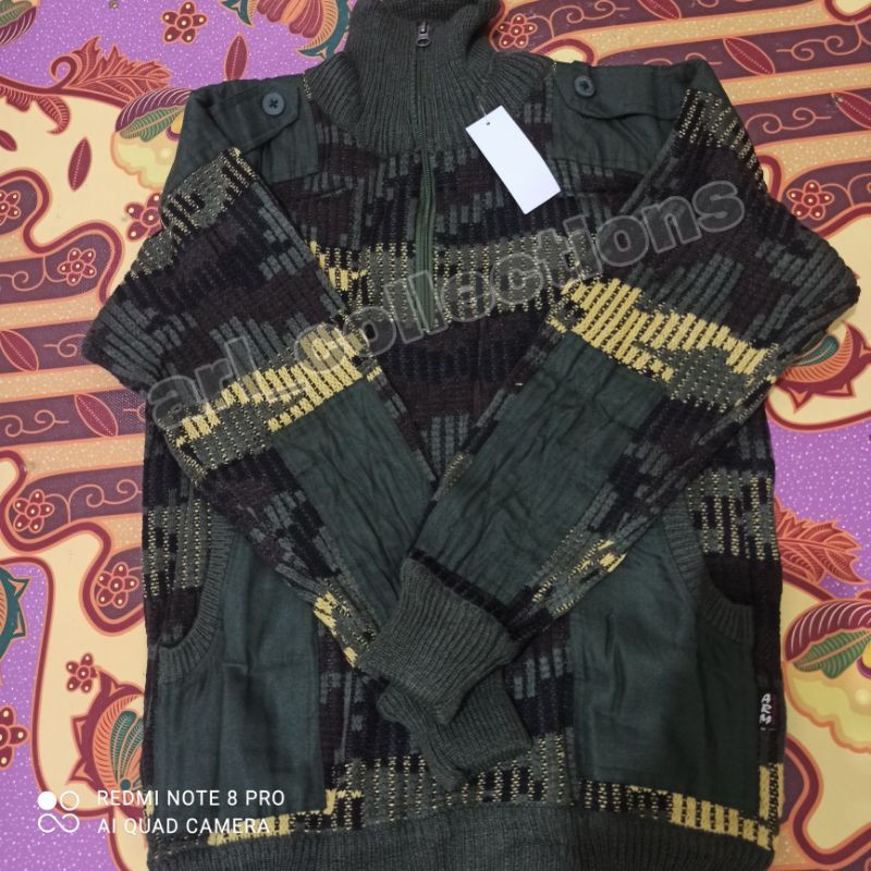 SWEATER RAJUT LORENG TNI MANUAL JAKET SWETER ARMY