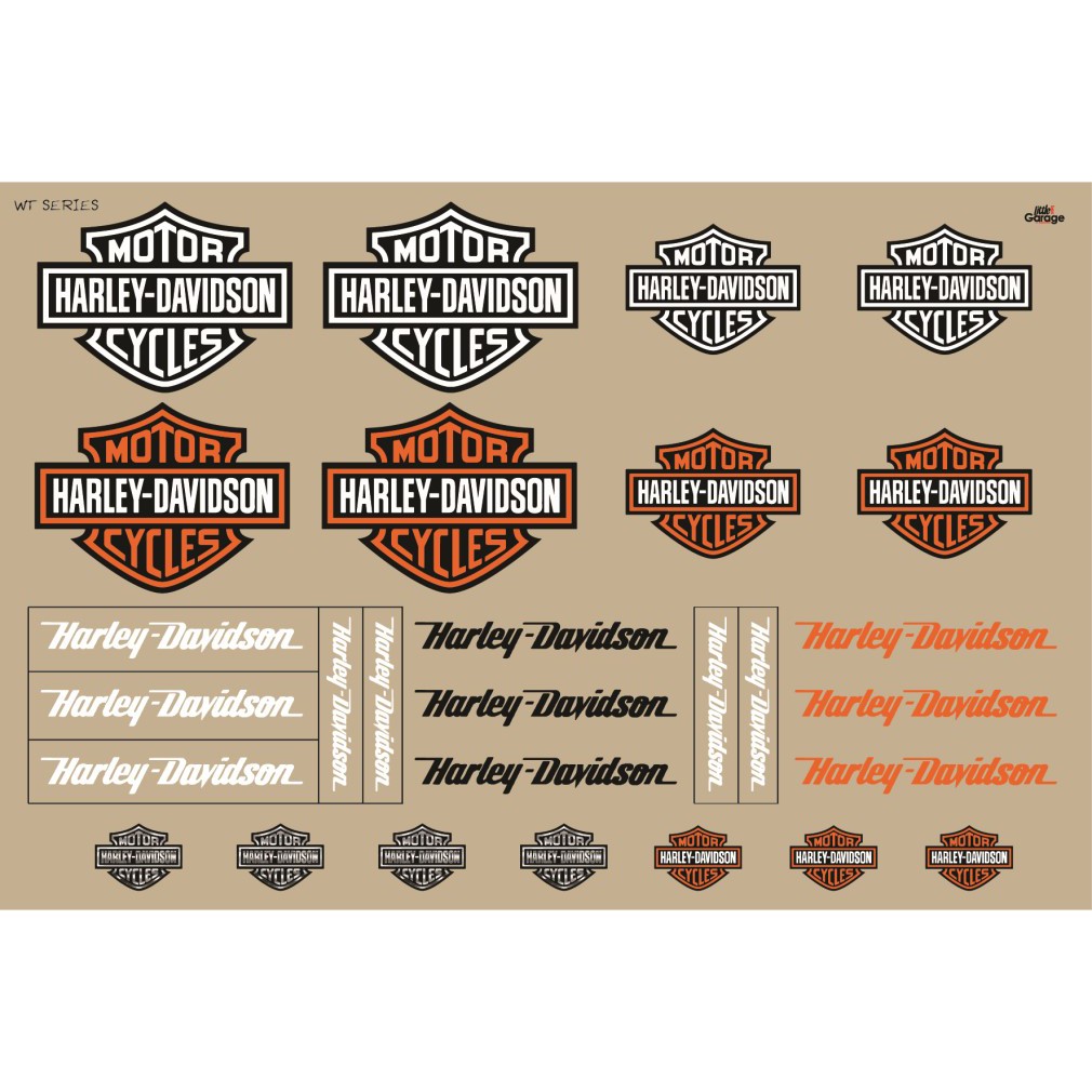 TERMURAH DECAL WATERSLIDE SKALA 1 : 24 WHITE TONER MOTIF HARLEY DAVIDSON