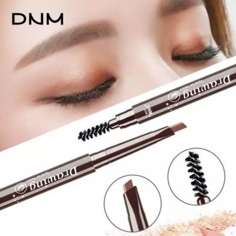 DNM Drawing Eyebrow Brow Definer Pencil Waterproof Original - Pensil Alis Putar Anti Air - DNM Automatic Etude Drawing / Eyeliner