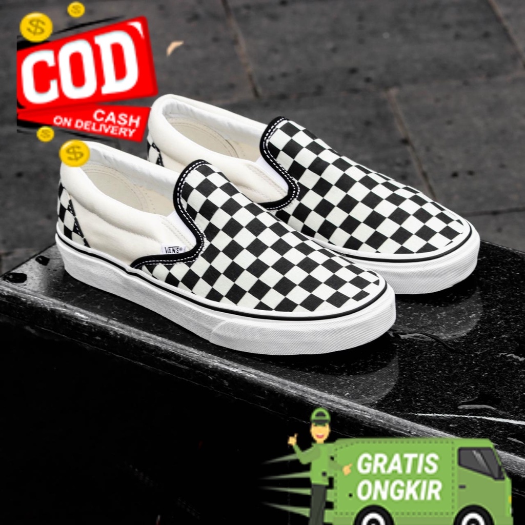 Vans Slip On Classic Checkerboard Black White BNIBWT