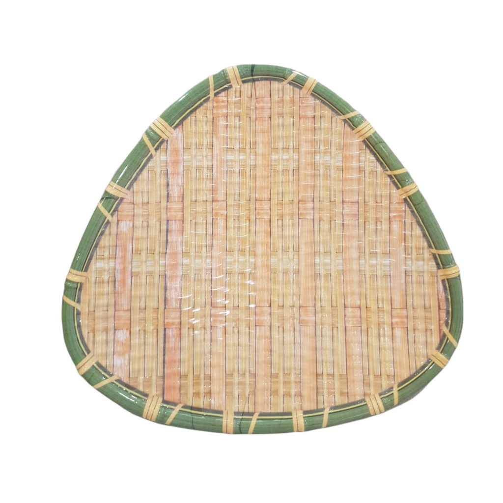Piring Saji Melamine Bentuk Ketupat 11" [PAS-11] | Motif Anyaman Bambu | SingaSingi
