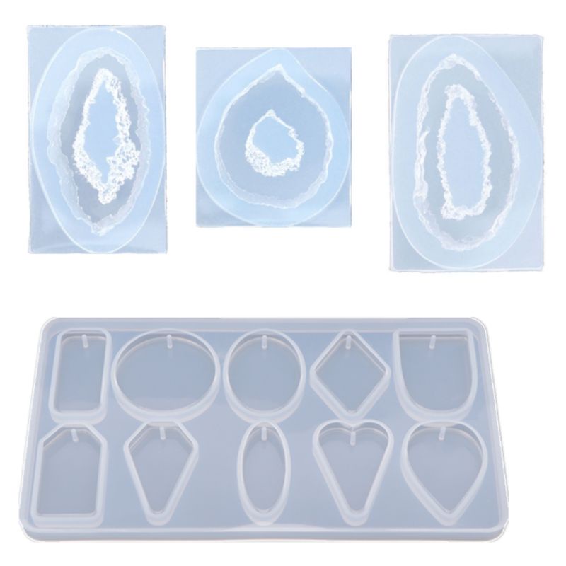 SIY  Crystal Pendant DIY Epoxy Mold Transparent Silicone Mould Cluster Shape Jewelry Crafts Making Molds