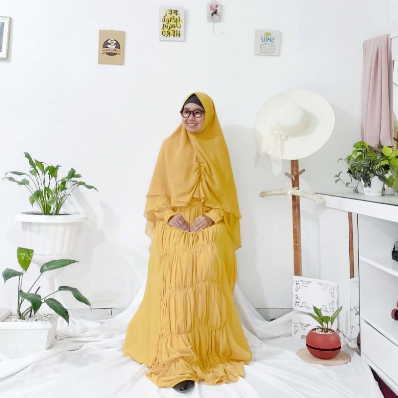 Alsava set syari by anbiya collection bahan ceruty