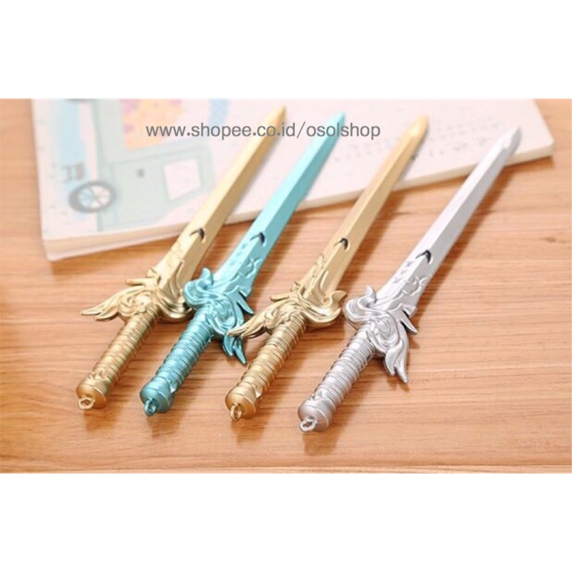 SATUAN pulpen pedang pisau senjata / pen gel bolpen karakter unik lucu murah souvenir
