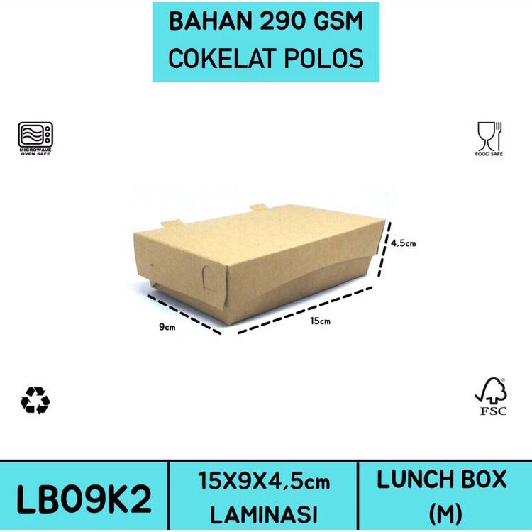 Paper Lunch Box Medium Ekonomis (LB9K2-Laminasi)