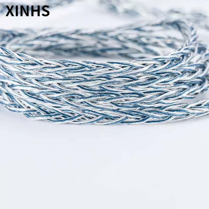 XINHS Rainbow Blue 8 Core SPC 2 Pin/QDC/MMCX/TFZ Kabel Upgrade Cable