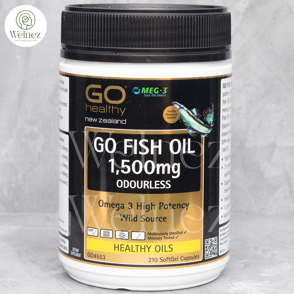 GO Healthy Fish Oil 1,500mg Odourless 210 SoftGel Capsules