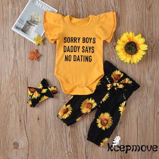 Lili 2pcs set Romper Lengan Pendek Print Tulisan  Celana 