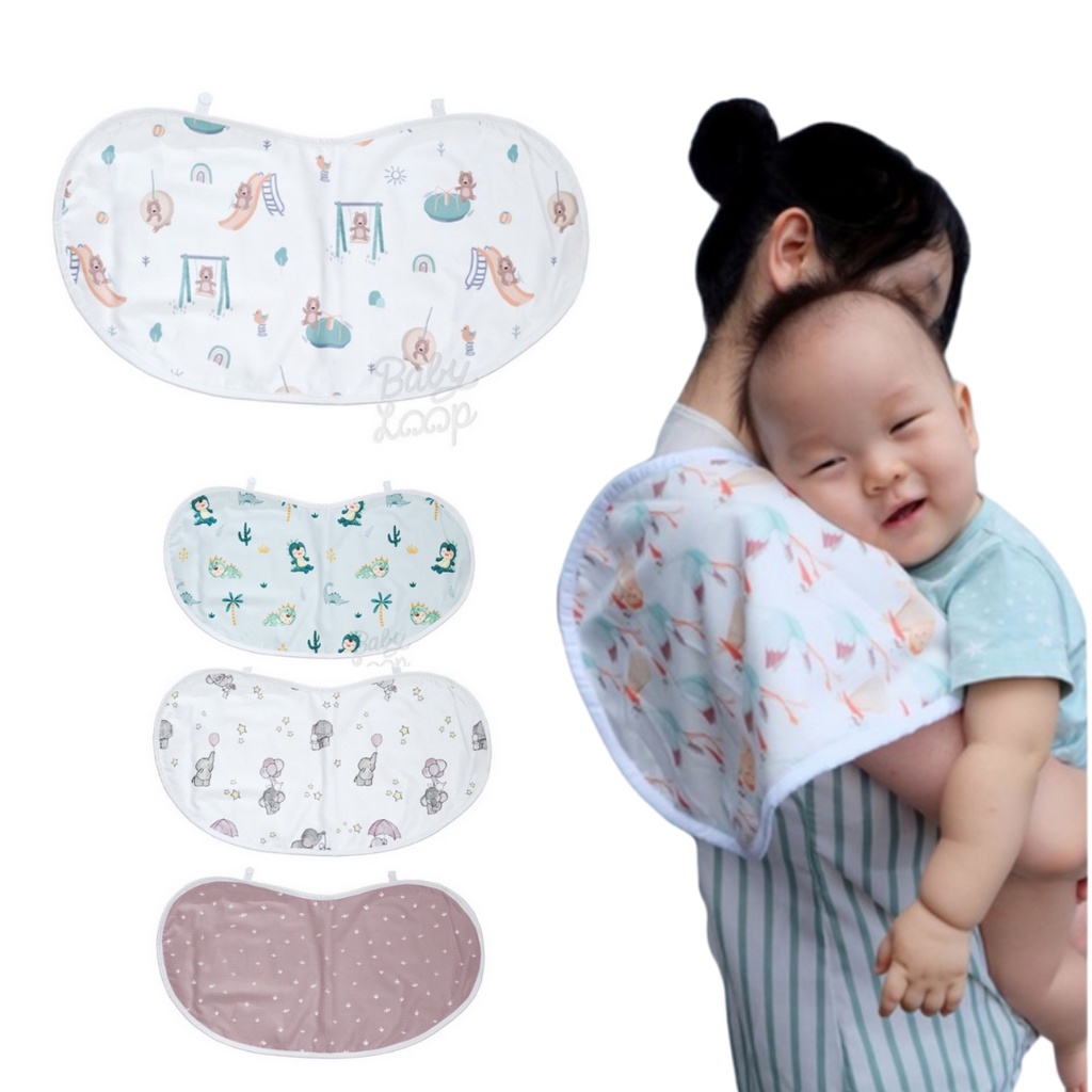 BabyLoop Burp Bib - Celemek Bayi - Baby Loop Slaber Bibs Anak Bayi Katun Halus Cotton Celemek Makan Anak