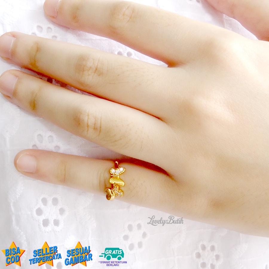 Cincin Anak Perempuan Xuping Motif Kupu Kupu Kecil Cincin Anak Balita Xuping - Lovelybutik