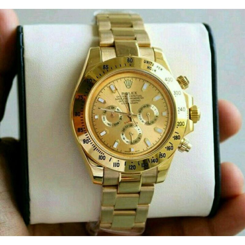 Jam Tangan Pria Rolex Daytona Autometic Full Gold - Jam Tangan Rolex Daytona Autometic Gold