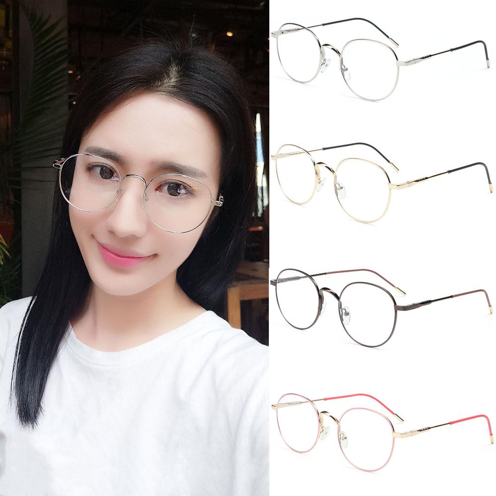 Lily Kacamata Metal Fashion Bulat Vintage Ultra Ringan Frame