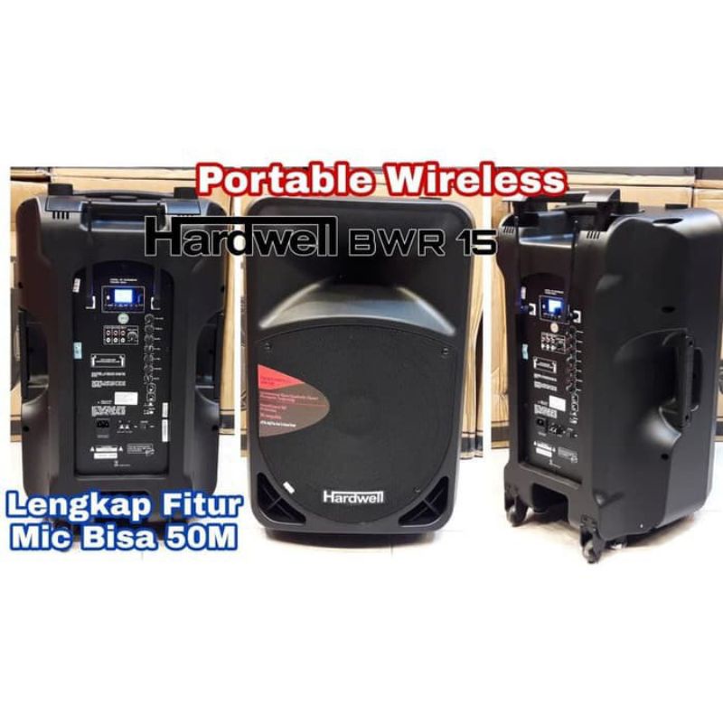 Speaker Aktif Portable Hardwell BT-3H1515BWR USB  BWR 15 Bluetooth 15 BWR Original 15BWR TERBAIK