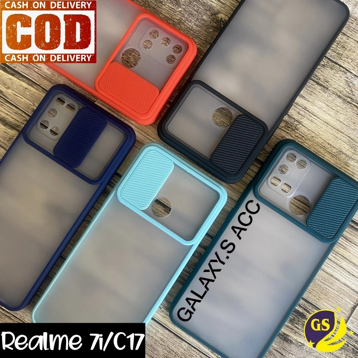 Realme 8i 8 Pro 5G REALME C35 C25S C25 C21 C20 C17 C15 7i 7 6 5 Pro 5 5i 5s Slide Case Protection Camera Pelindung Matte Candy Sliding Pelindung Kamera