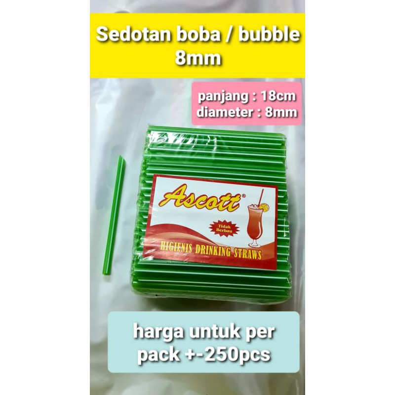 Sedotan boba diameter 8mm / sedotan bubble / sedotan jus