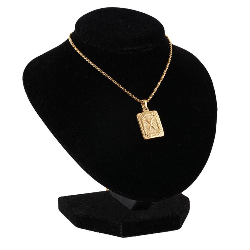 Lily 14K Emas Solid Huruf Liontin Gaya Hip Hop Pria Hadiah Mewah 26huruf A-Z Perhiasan Pesta