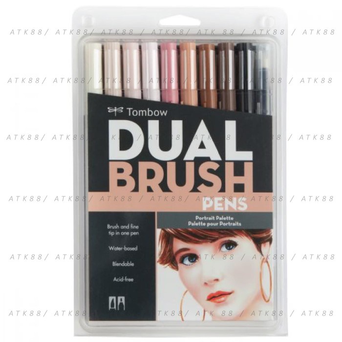 

kaligrafi-perlengkapan- tombow dual brush pen set 10 - portrait palette -perlengkapan-kaligrafi.