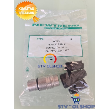 Soket Canon Newtrend / Jek Female XLR 3 Pin NC3FX