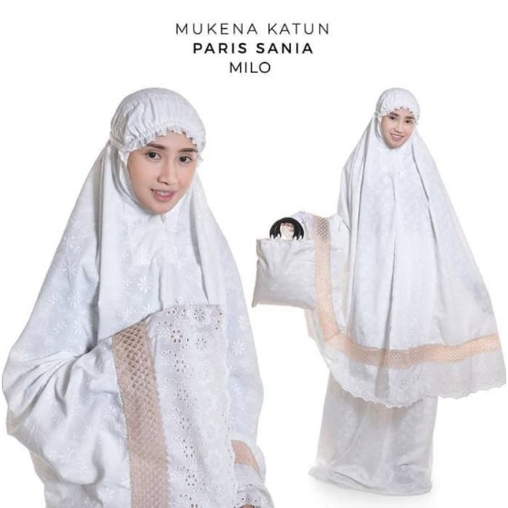 Mukena Katun Paris Renda Remple Sania Milo Original Best seller