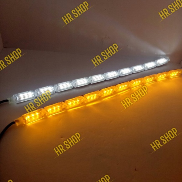 Lampu Led Drl Alis Cristal 2 Warna Sein Running 30cm Alis Kristal - Putih Kuning Murah