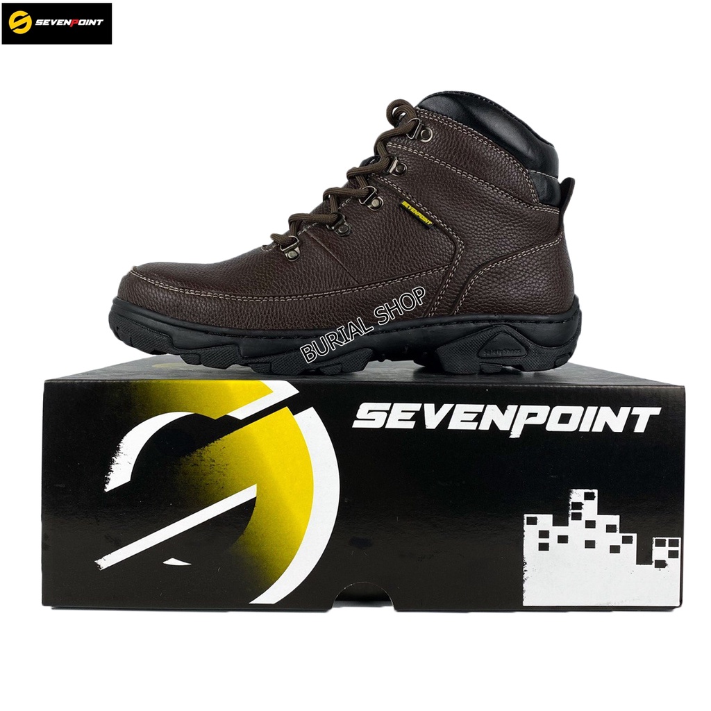 Sepatu Safety Boots Pria Wanita Original Sevenpoint Ujung Besi Proyek Touring Tracking Ujung Besi Kerja Proyek Lapangan Septy  Sefty Septi Shoes BS 06