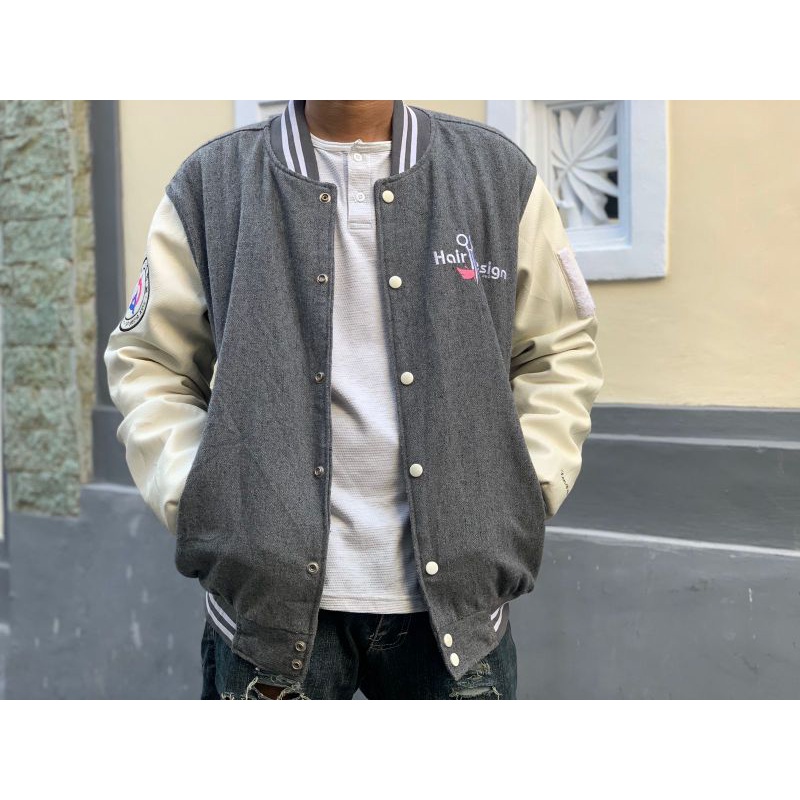 varsity jaket second/varsity jaket leather