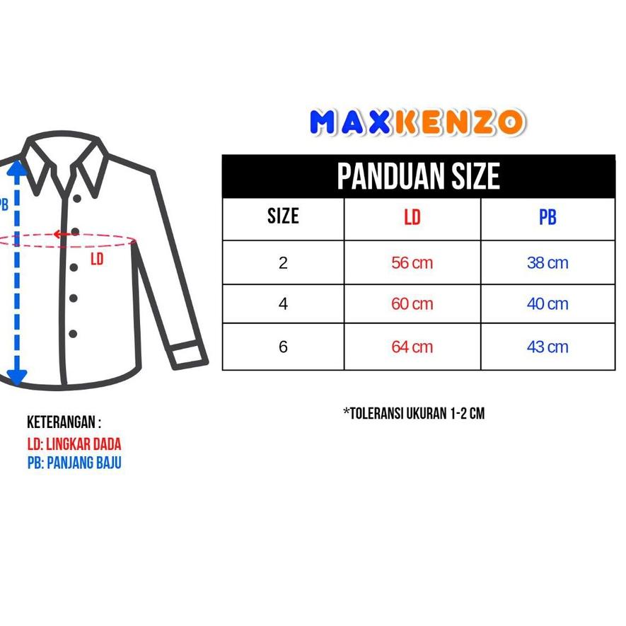 ♩ Kemeja Kenshin 1 - 5 Tahun Maxkenzo Baju Anak Berkualitas ♣