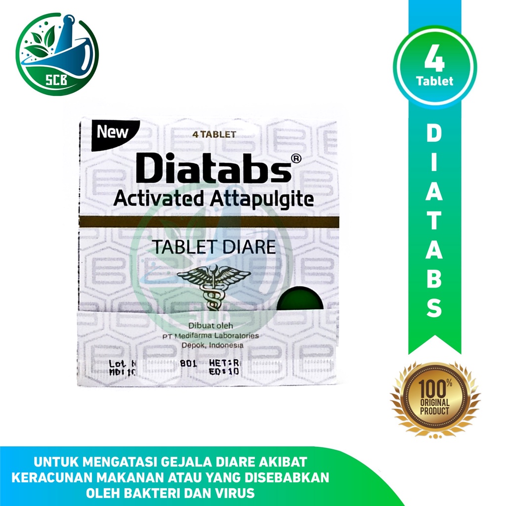 New Diatabs Strip - Obat Diare (Isi 4 Tablet)