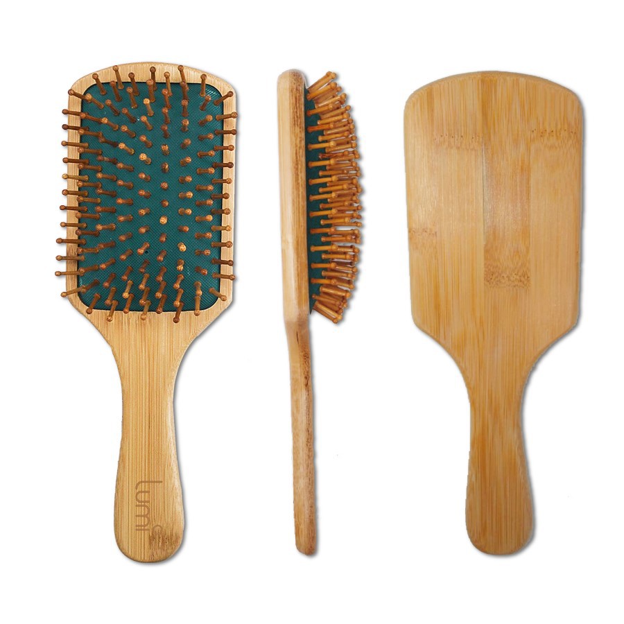 Lumi Bamboo Paddle Brush - Hair Brush Square / Sisir Rambut