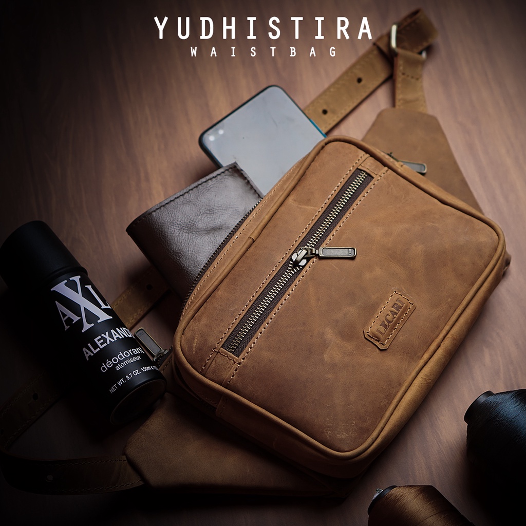 Yudhistira Tas Pria Kulit Asli Waist Bag Leather Lecari