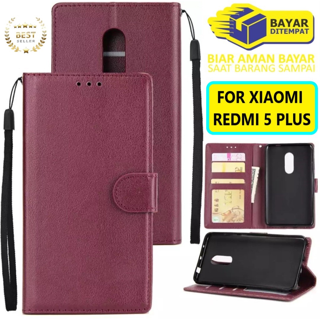 Flip cover XIAOMI REDMI 5 PLUS Flip case buka tutup kesing hp casing flip case leather wallet