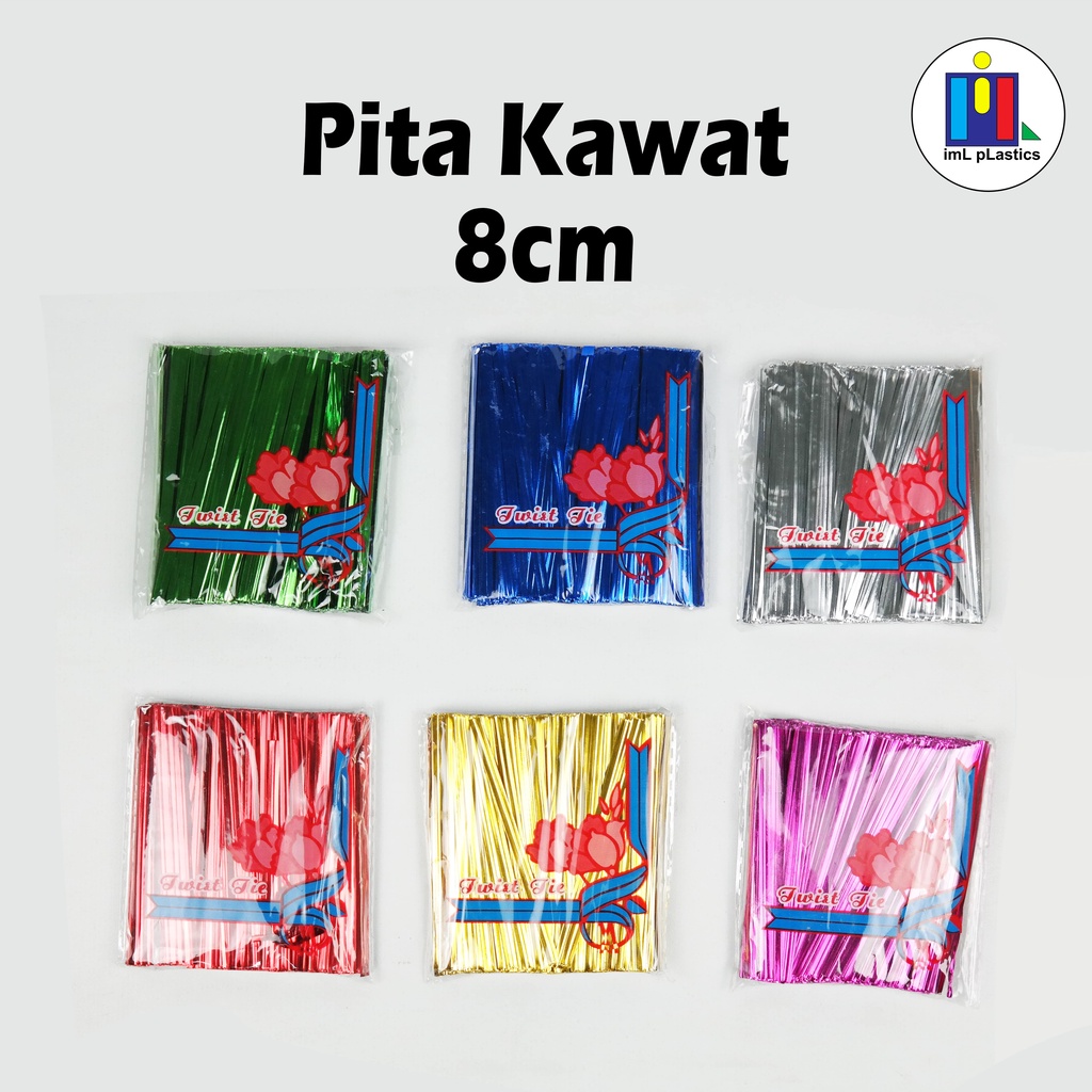 Kawat Twist Potong 8 cm isi 740 pcs Tie Pita Kilap Pengikat Souvenir -1 pack