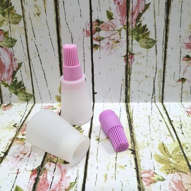 Botol minyak oles dengan kuas rubber silicon oil brush bottle